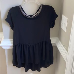 Rewind Black ruffle blouse size small